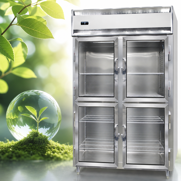 Product image #4 for Continental Refrigerator D2FNSSGDHD Designer Line Two-Section Standard Depth Reach-In Display Freezer with Half-Height Glass Doors