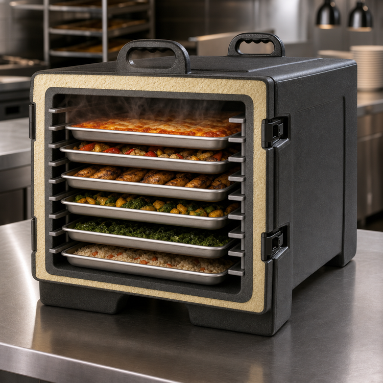 Product image #4 for Cateraide Insulated Side-Load Sheet Pan and Tray Carrier for 7 18 x 26 Trays, Black