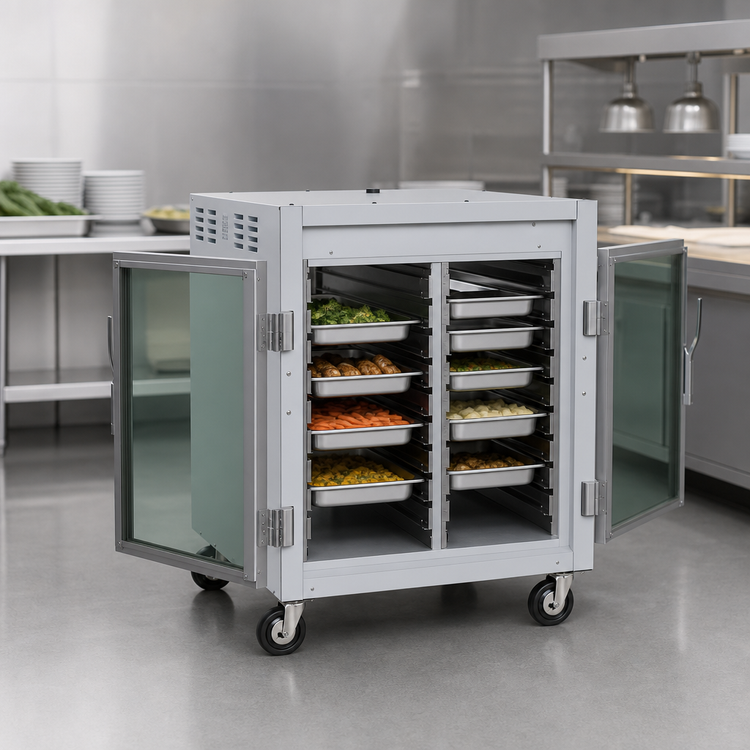 Product image #4 for Metro C5 8 Series Mobile Half-Height Pass-Thru Heated Holding Cabinet, 8 Sheet Pan Capacity