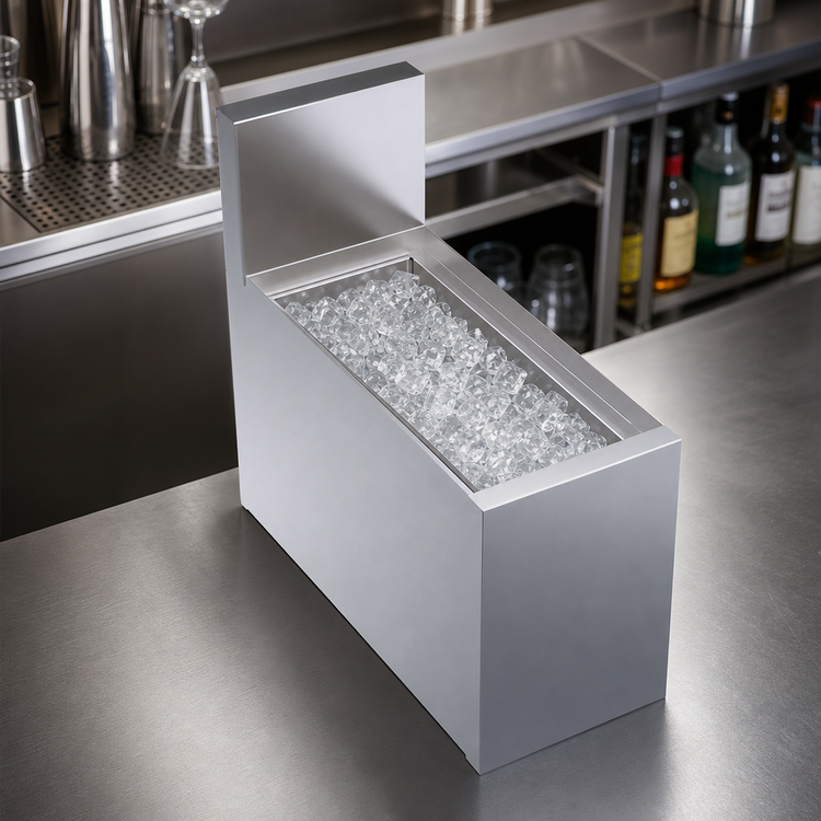 Product image #4 for Krowne Royal Series Underbar Insulated Bottle Storage/Ice Bin, 8 Inch Wide x 19 Inch Deep, 27 lb Capacity