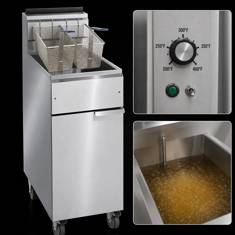 Product image #4 for Imperial IFS-40-OP 40 lb. Gas Floor Model Open Pot Fryer