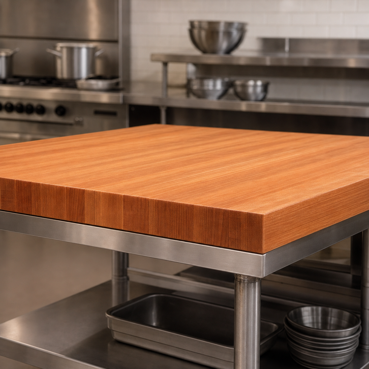 Product image #4 for Boos Block American Cherry Edge Grain Kitchen Countertop with Full-Length Rails, 36 x 30 x 3 Inches, Varnique Finish
