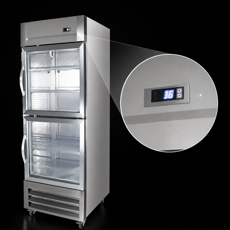 Product image #4 for Kelvinator Commercial 27-Inch One-Section Reach-In Refrigerator with Two Half Glass Doors, Bottom-Mount