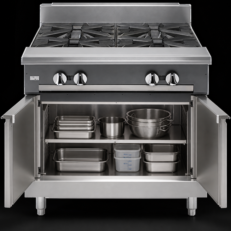 Product image #4 for Vulcan V Series Heavy Duty 24-Inch Gas Charbroiler Range with Storage Base and Cabinet Doors