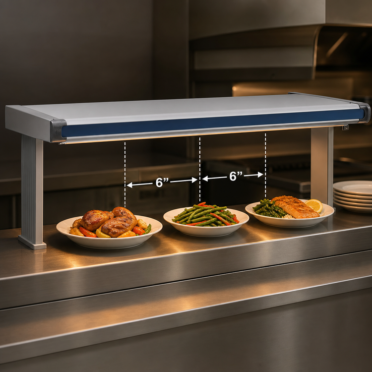 Product image #4 for Hatco Glo-Ray Designer Dual Strip Heater with Lights, 57-1/2 Inches Wide, Aluminum, 2090 Watts