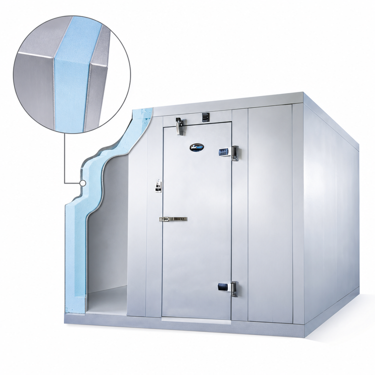 Product image #4 for AmeriKooler Indoor Quick Ship Walk-In Cooler with Floor and Remote R-448A Refrigeration, 8' x 12' x 7'7"