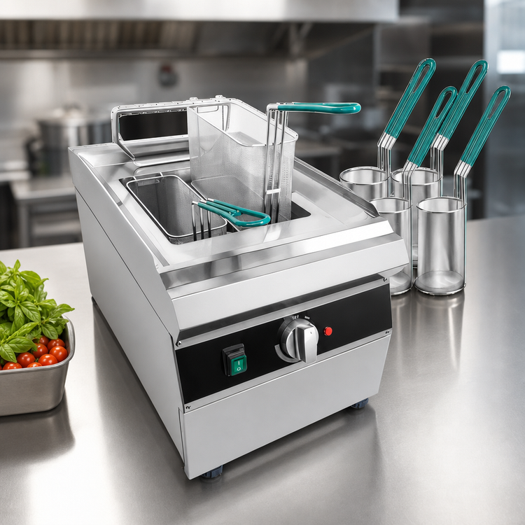 Product image #4 for Omcan 9L / 2.4 Gallon Electric Single-Tank Countertop Pasta Cooker