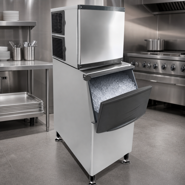 Product image #4 for Omcan 22-Inch Cube-Style Ice Maker with Bin, Air-Cooled, 350 lb/Day, 275 lb Storage