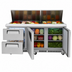 Thumbnail image #4 for Turbo Air Super Deluxe 72-5/8-Inch Three-Section Front Breathing Sandwich/Salad Mega Top Prep Table with 30-Pan Opening, 2 Drawers, and 2 Doors