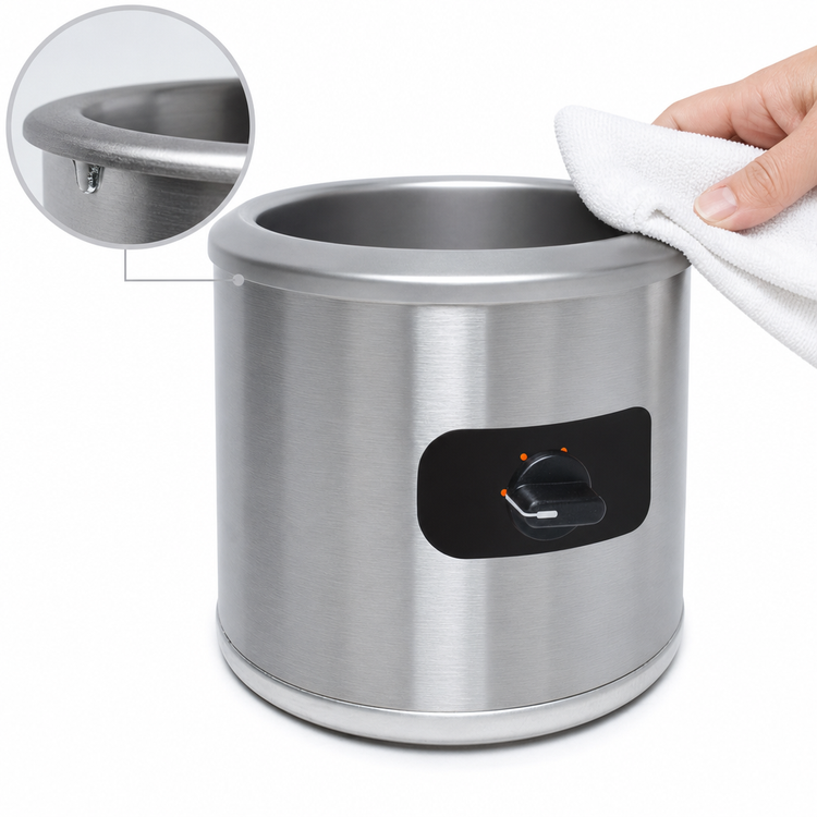 Product image #4 for Nemco 7 Quart Countertop Round Cooker/Warmer, 220V, Stainless Steel