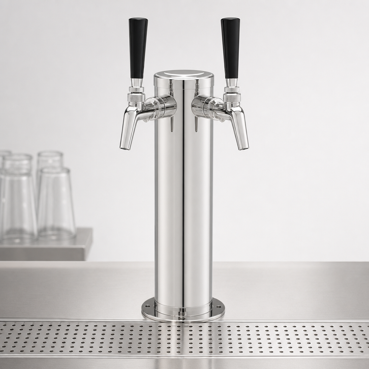Product image #4 for Perlick 2-Faucet Air-Cooled Countertop Draft Beer Tower with Polished Chrome Finish