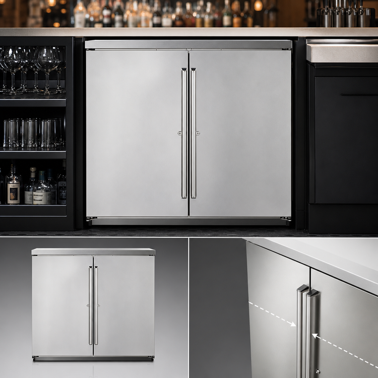 Product image #5 for Perlick BBRN40 Two-Section Narrow Door Remote Back Bar Refrigerator Cabinet, 40 Inch Wide