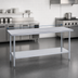 Thumbnail image #4 for Duke 84-Inch x 30-Inch Stainless Steel Work Table with Undershelf, 400 Series Top, Without Backsplash