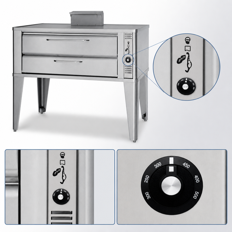 Product image #4 for Blodgett 911 Double Deck Gas Deck Oven with 33 x 22 Inch Interior and Mechanical Thermostat