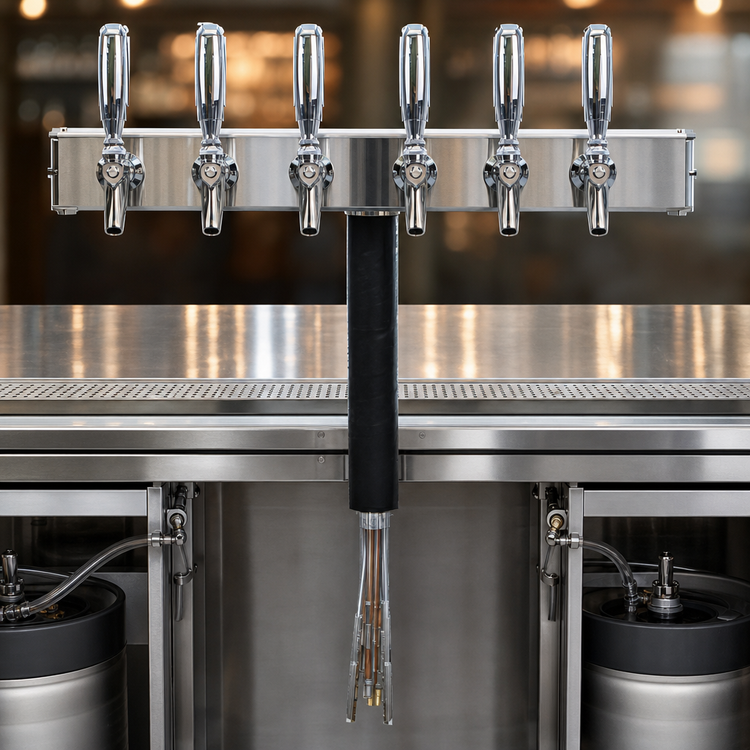 Product image #4 for Micro Matic USA UCM-6-SSKR Underbar-Mount 6-Faucet Glycol-Cooled Draft Beer Dispenser