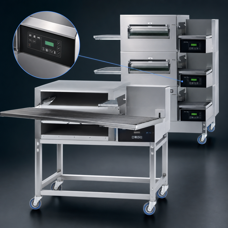 Product image #4 for Lincoln Impinger II 1100 Series Triple-Stack Electric Pizza Conveyor Oven Package