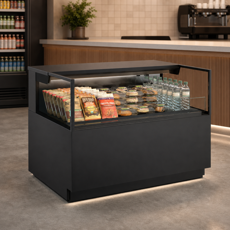 Product image #4 for Reveal® Self-Service Non-Refrigerated Freestanding Pastry Display Case with LED Top Light, 35-3/4" W x 33" D x 32-7/8" H