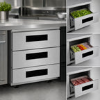 Thumbnail image #4 for Hoshizaki UR27B-LPD3 27-Inch Low-Profile Undercounter Refrigerator with Three Drawers, Stainless Steel, Self-Contained R290, ADA Compliant