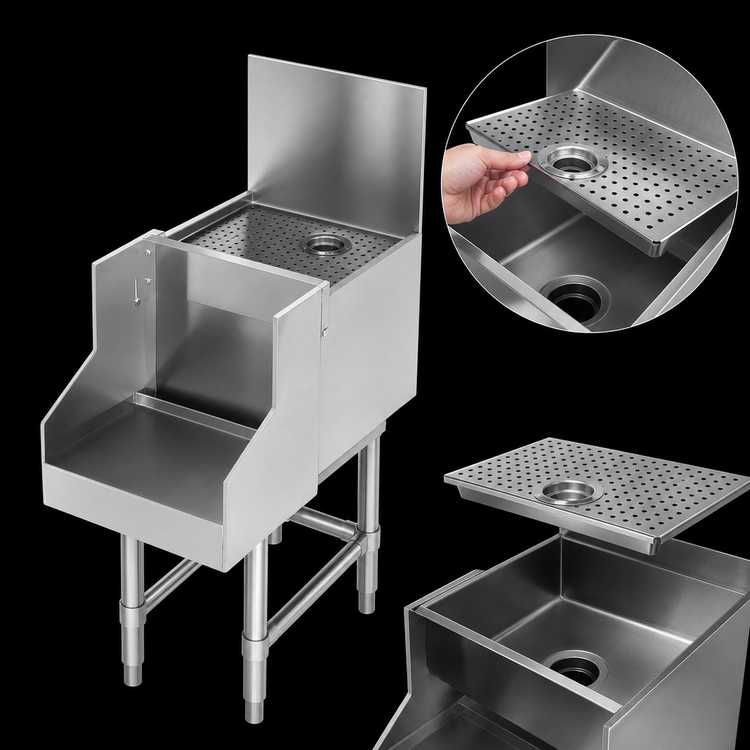 Product image #4 for Spec-Bar 18-Inch Freestanding Blender Station with Drainboard Top and Blender Shelf