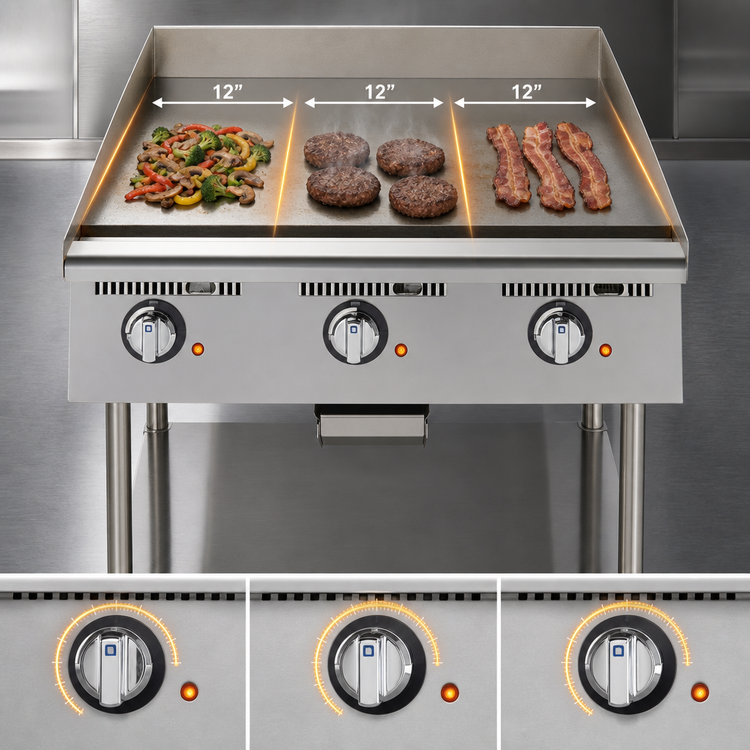 Product image #4 for Ultra-Max Heavy-Duty 36-Inch Chrome Plate Electric Countertop Griddle