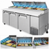 Thumbnail image #4 for Turbo Air Super Deluxe Three-Section Pizza Prep Table with Self-Cleaning Condenser, 31 Cu. Ft., 93-1/8-Inch Wide