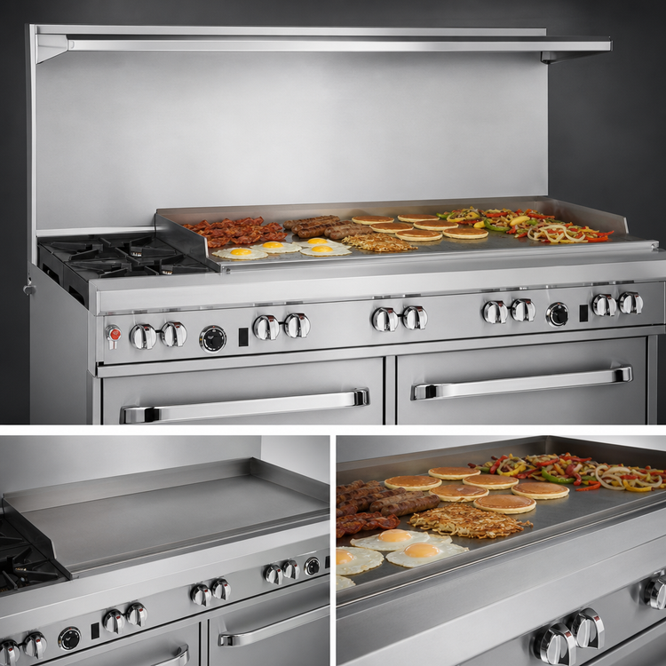 Product image #4 for Southbend Ultimate 60-Inch Commercial Gas Restaurant Range with 2 Open Burners, 48-Inch Griddle, Convection Oven and Cabinet Base