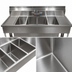 Thumbnail image #5 for BK Resources Slim-Line 4-Compartment Underbar Sink with Dual Drainboards, 96 Inch Wide