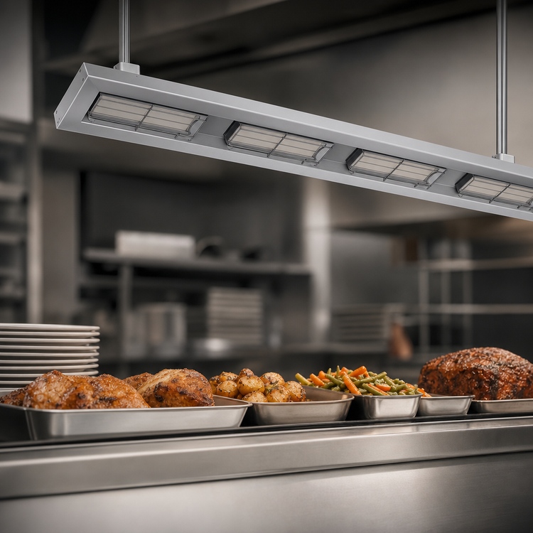 Product image #4 for Hatco Ultra-Glo 66-Inch Double Ceramic Infrared Foodwarmer Strip Heat Lamp
