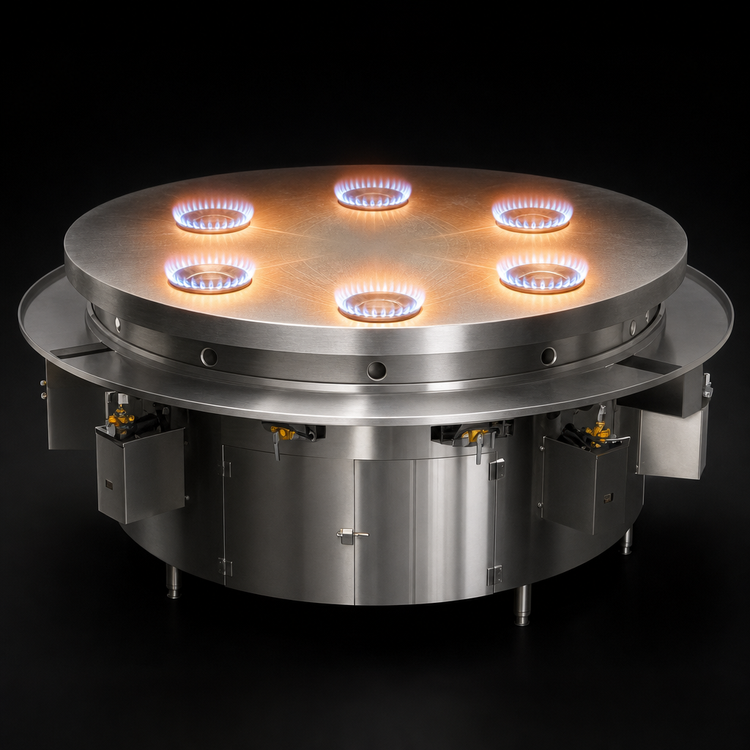 Product image #4 for Town Equipment MBR-48 48-Inch Gas Mongolian Barbecue Range with Cast Iron Top and 6 Burners