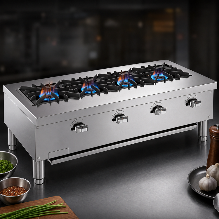 Product image #4 for Vulcan VCRR36 36-Inch Countertop Gas Specialty Hotplate with 4 Open Burners and 2 Drawers