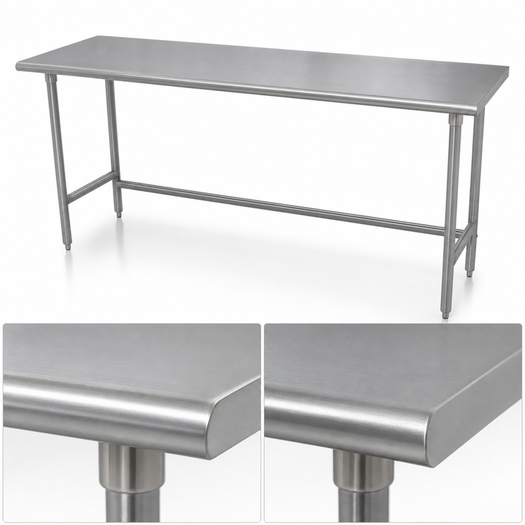 Product image #4 for Advance Tabco Premium Series Stainless Steel Open Base Work Table, 144-Inch x 24-Inch
