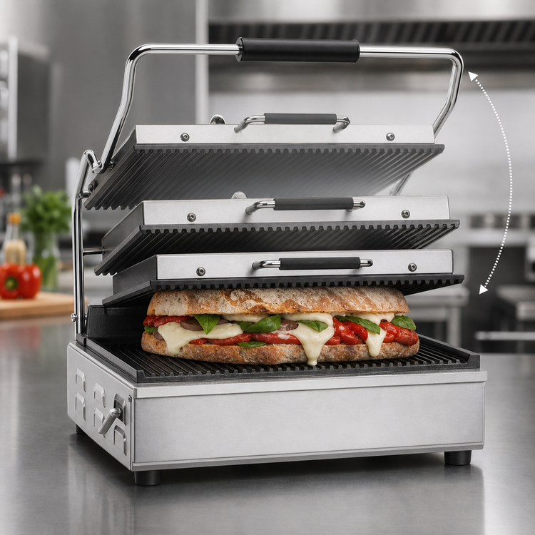 Product image #4 for Waring Panini Supremo Large Italian-Style Countertop Panini Grill with Timer, 14.5 x 11 Inch Cooking Surface, 208V