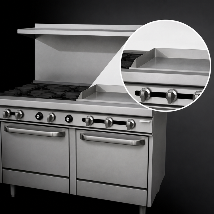 Product image #4 for Southbend S-Series 48-Inch Gas Restaurant Range with 4 Open Burners, 24-Inch Griddle, Standard Oven and Cabinet Base