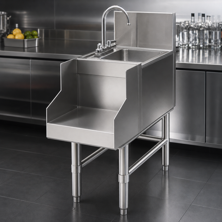 Product image #4 for Eagle Spec-Bar Stainless Steel Underbar Blender Station with Sink and T&S Faucet