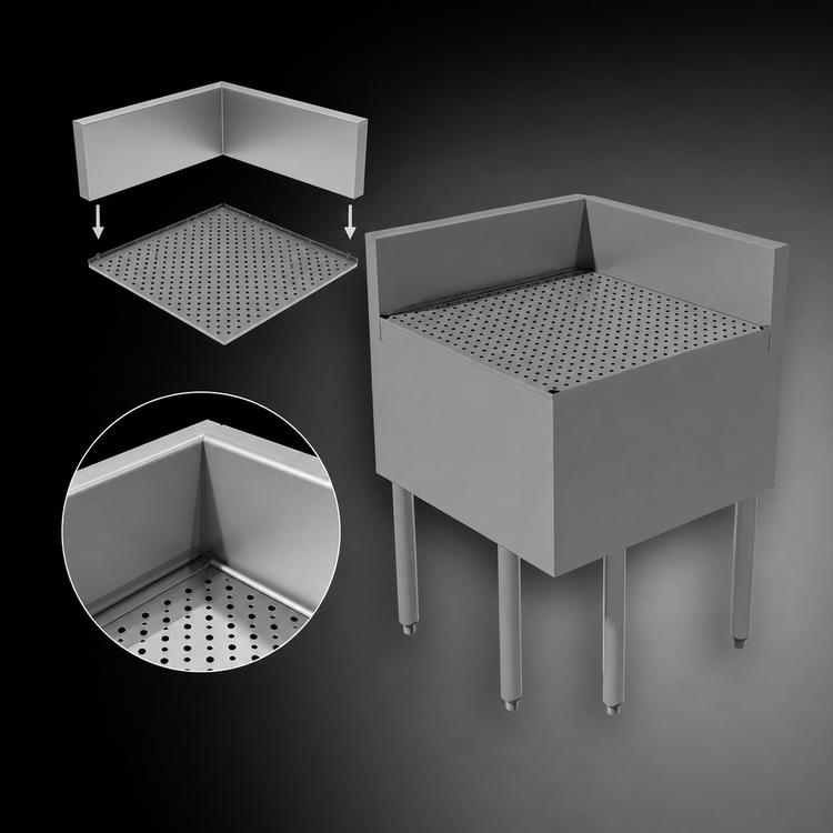 Product image #4 for Advance Tabco Right-Side Corner Splash for SLD-2 Drainboards