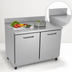 Thumbnail image #5 for Kelvinator Commercial 61-Inch Two-Section Countertop Worktop Refrigerator with Backsplash and Solid Doors