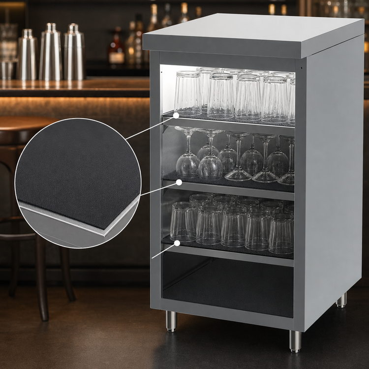 Product image #4 for Perlick Top Shelf 24-Inch Back Bar Glass Storage Cabinet with 3 Adjustable Sound-Deadened Shelves