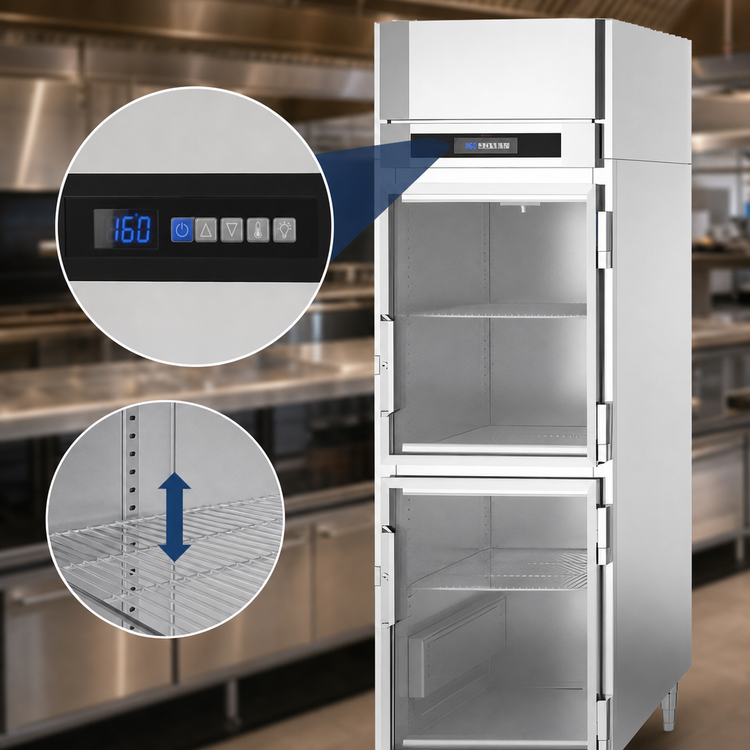 Product image #4 for Victory UltraSpec 1-Section Glass Half-Door Reach-In Warming Cabinet, 21.5 Cu. Ft., Stainless Steel