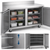 Thumbnail image #4 for Omcan USA 47 Inch Two-Section Worktop Freezer with Solid Doors, 11 Cu. Ft., Stainless Steel, Rear-Mounted Refrigeration