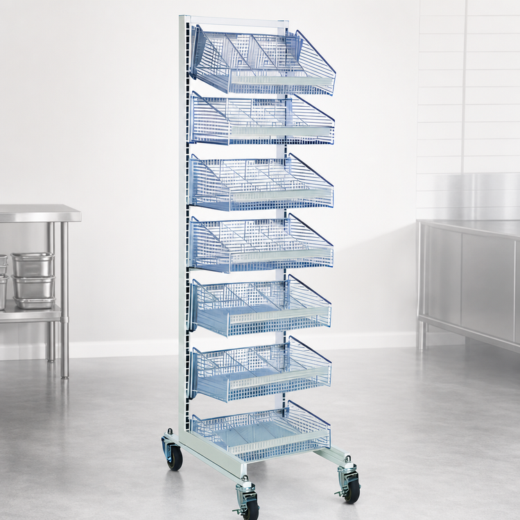 Product image #4 for Quantum Mobile Single-Sided Partition Wall Starter Unit with Baskets and Dividers, 36W x 26D x 74H