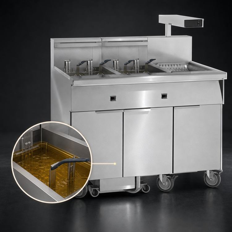 Product image #4 for Imperial Electric Floor Model 6-Battery Fryer with Built-In Filter System, 75 lb. Tanks