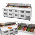 Thumbnail image #4 for True 119-Inch 4-Section Pizza Prep Table with 8 Drawers, White Poly Cutting Board, and Self-Contained Refrigeration