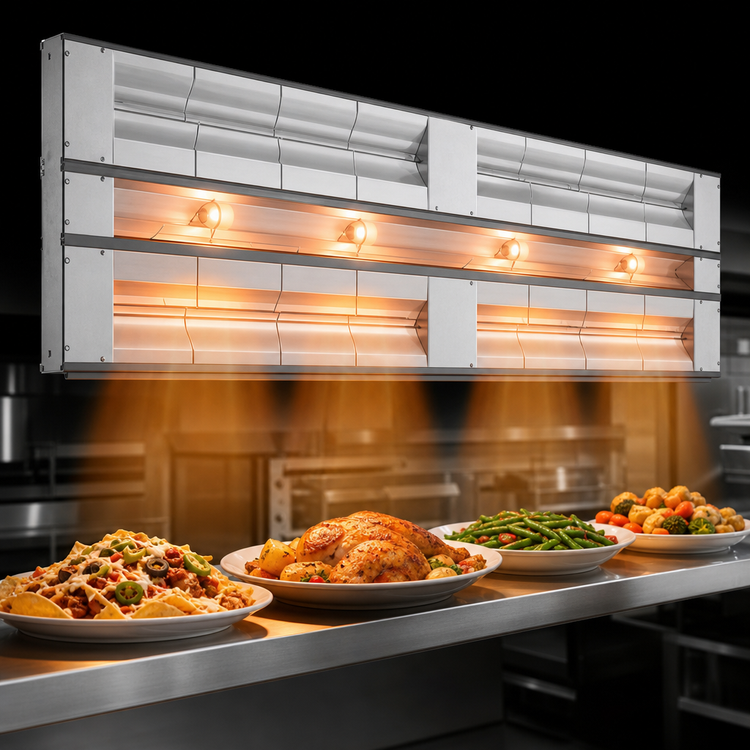 Product image #4 for Hatco Glo-Ray Max Watt Aluminum Dual Infrared Strip Heater, 96-Inch, Unlighted, 3-Inch Spacer
