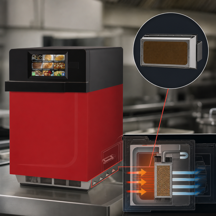 Product image #5 for XpressChef 3i Series Red Countertop High-Speed Combination Oven, 0.61 Cu. Ft.