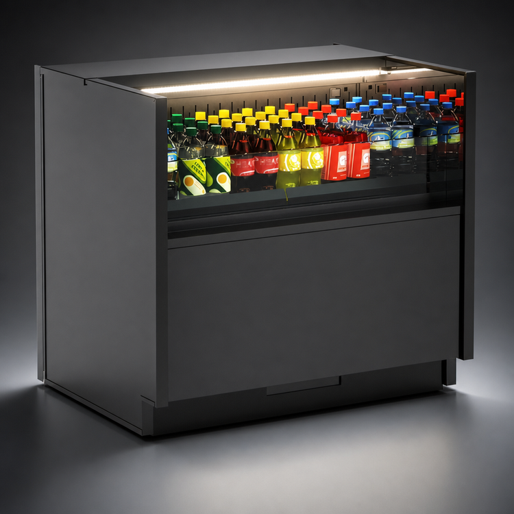 Product image #4 for Oasis® CN33R-CH Counter Height Self-Service Refrigerated Display Case, 35-5/8 Inch Wide, Self-Contained, Black