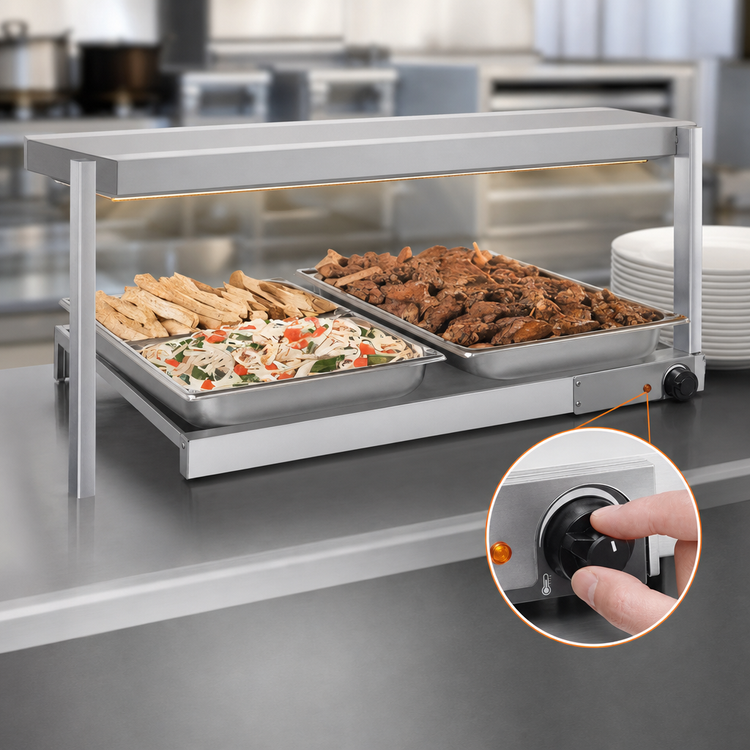 Product image #4 for Hatco Glo-Ray Freestanding Heated Shelf, 54 Inch W x 7-3/4 Inch D, Stainless Steel Top