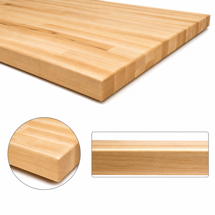 Product image #4 for John Boos Boos Block 120" x 48" Blended Edge Grain Maple Kitchen Countertop with Varnique Finish