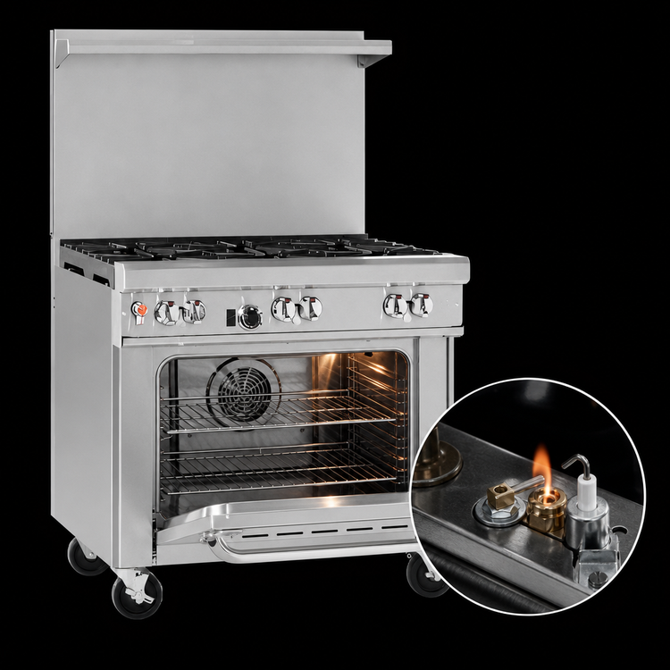 Product image #4 for Ultimate 36-Inch Gas Restaurant Range with Thermostatic Griddle and Convection Oven