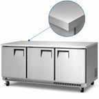 Thumbnail image #4 for Everest Refrigeration ETBF3 Three-Section Stainless Steel Worktop Freezer, 22 Cu. Ft., 71-1/8 in. Wide, Self-Contained