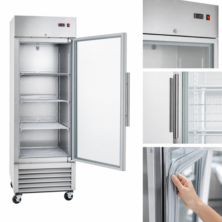 Product image #4 for Arctic Air AGR23 One-Section Glass Door Reach-In Refrigerator, 23 Cu. Ft., Bottom-Mount, Stainless Steel